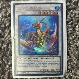 Holographic Coral Dragon Yu-Gi-Oh! Card 1st Edition